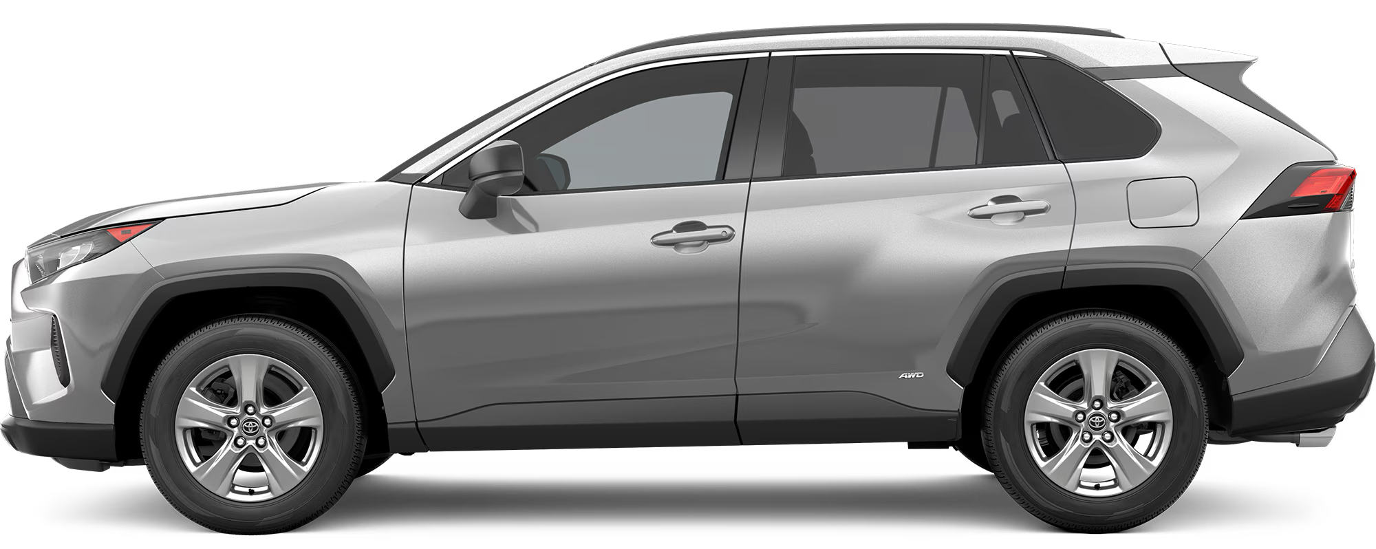 Side view of the 2025 Toyota RAV4 Hybrid, showcasing its sleek design for lease at Best Deal Auto Leasing in Brooklyn.