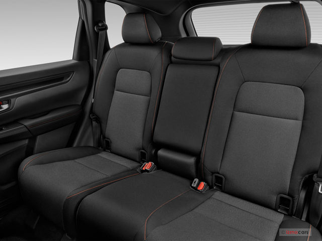 Second row view of 2025 Honda CR-V Hybrid in best hybrid crossover review highlighting hybrid family SUV space