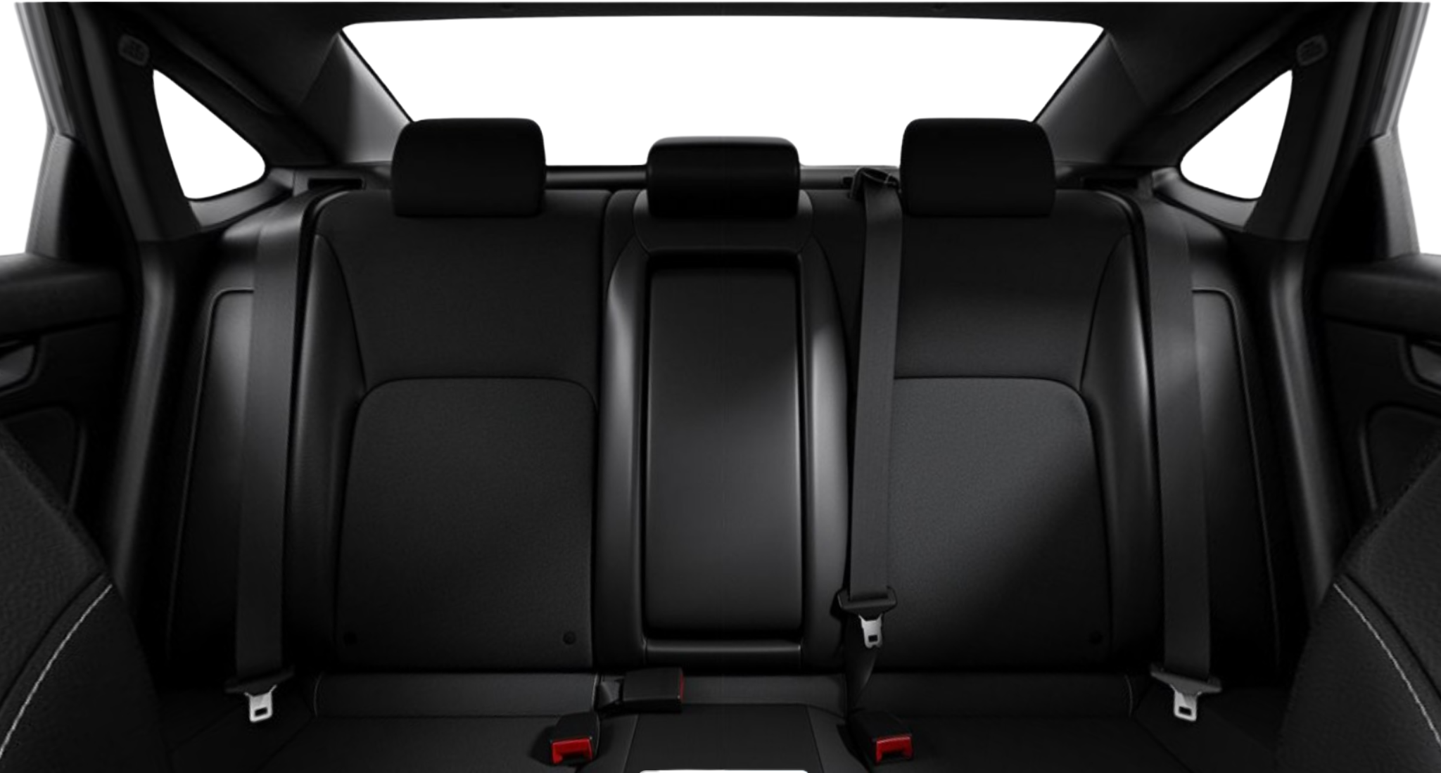 2025 Honda Civic Sport Hybrid spacious rear seats with premium black cloth interior.