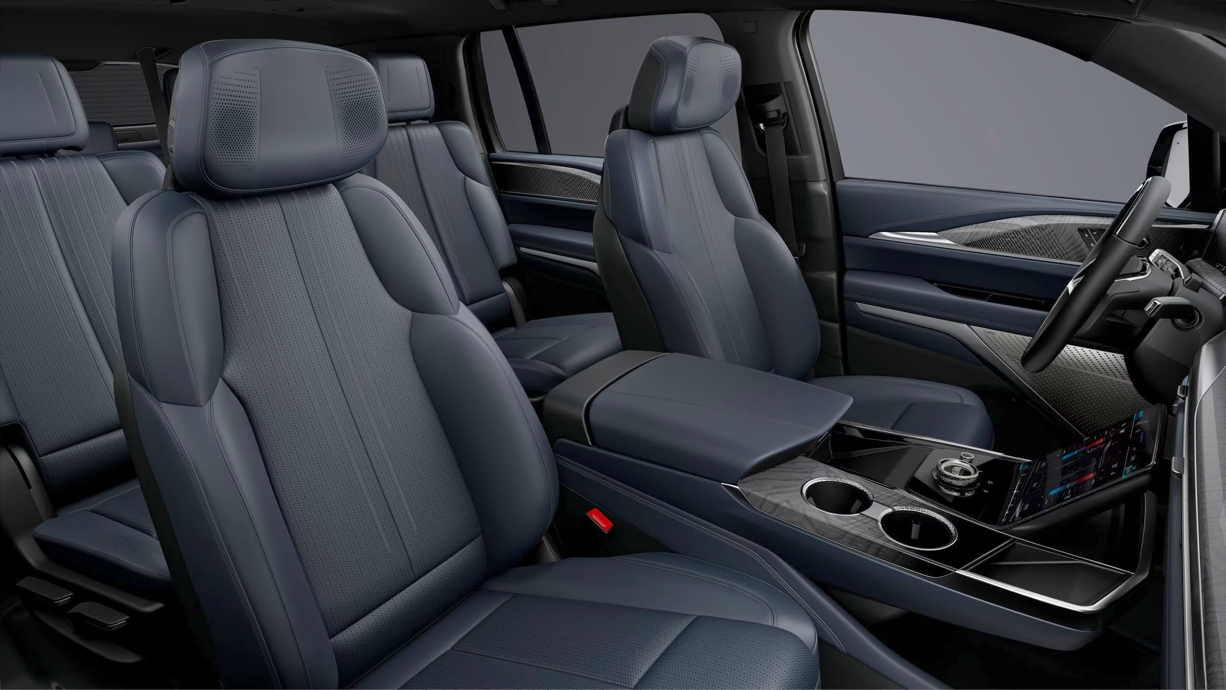 Roomy interior of 2025 Cadillac Escalade IQ lease, best 3-row SUV for comfort.