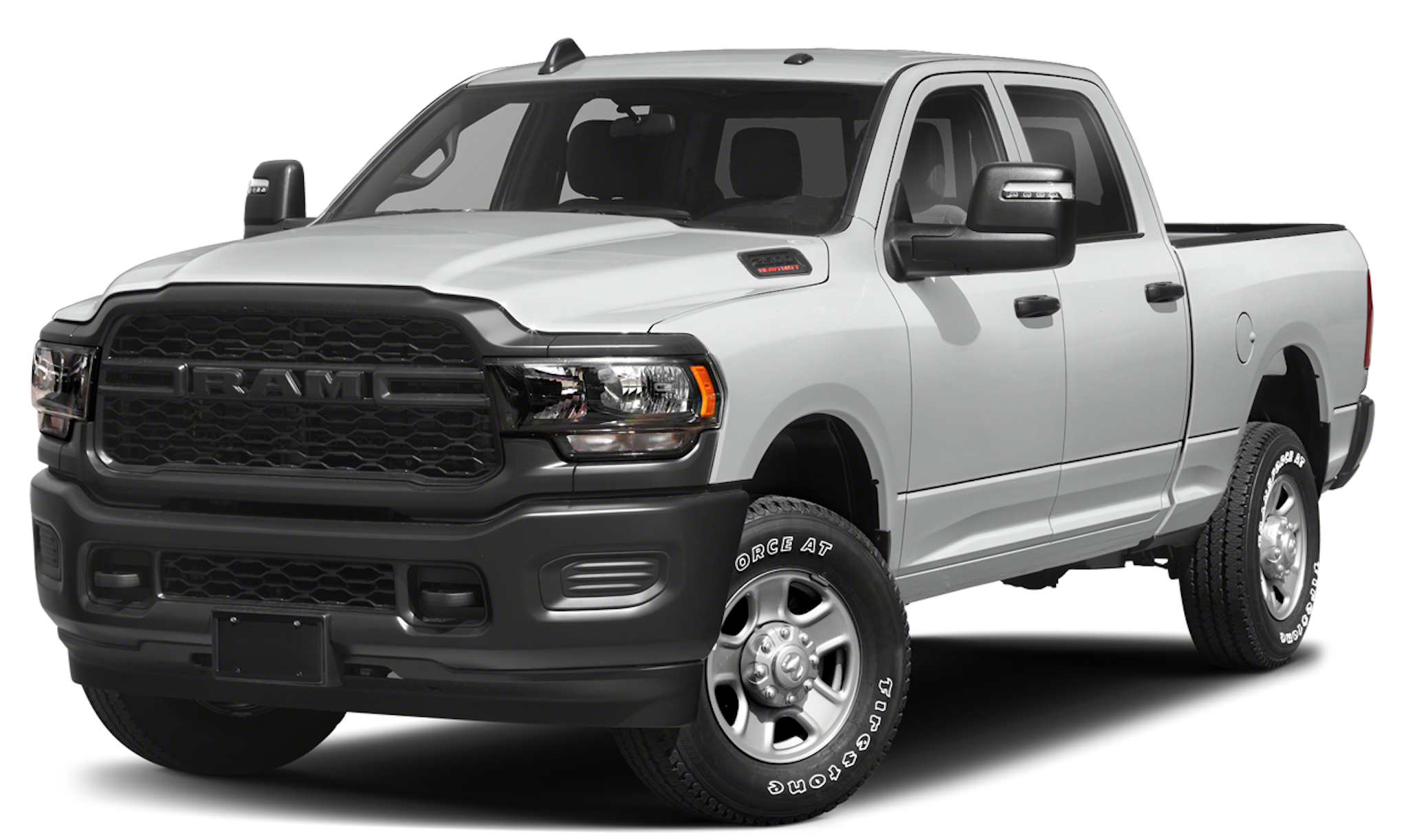Front view of the 2025 Ram 2500 lease special, showcasing its bold grille and LED headlights.