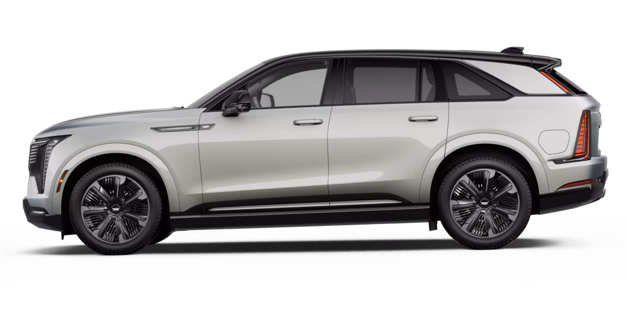 Side view of 2025 Cadillac Escalade IQ, best luxury SUV for $0 down lease deals.