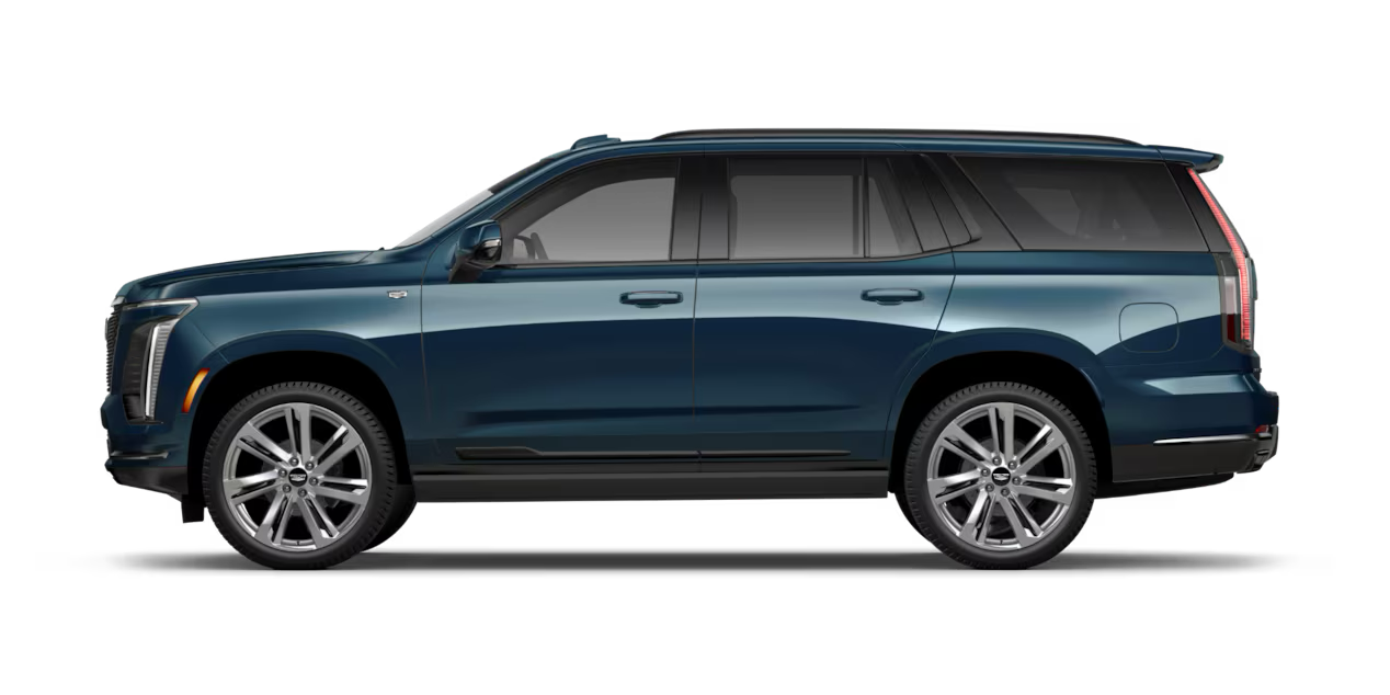 Side view of the Cadillac Escalade 2025 lease, highlighting its premium crossover style.