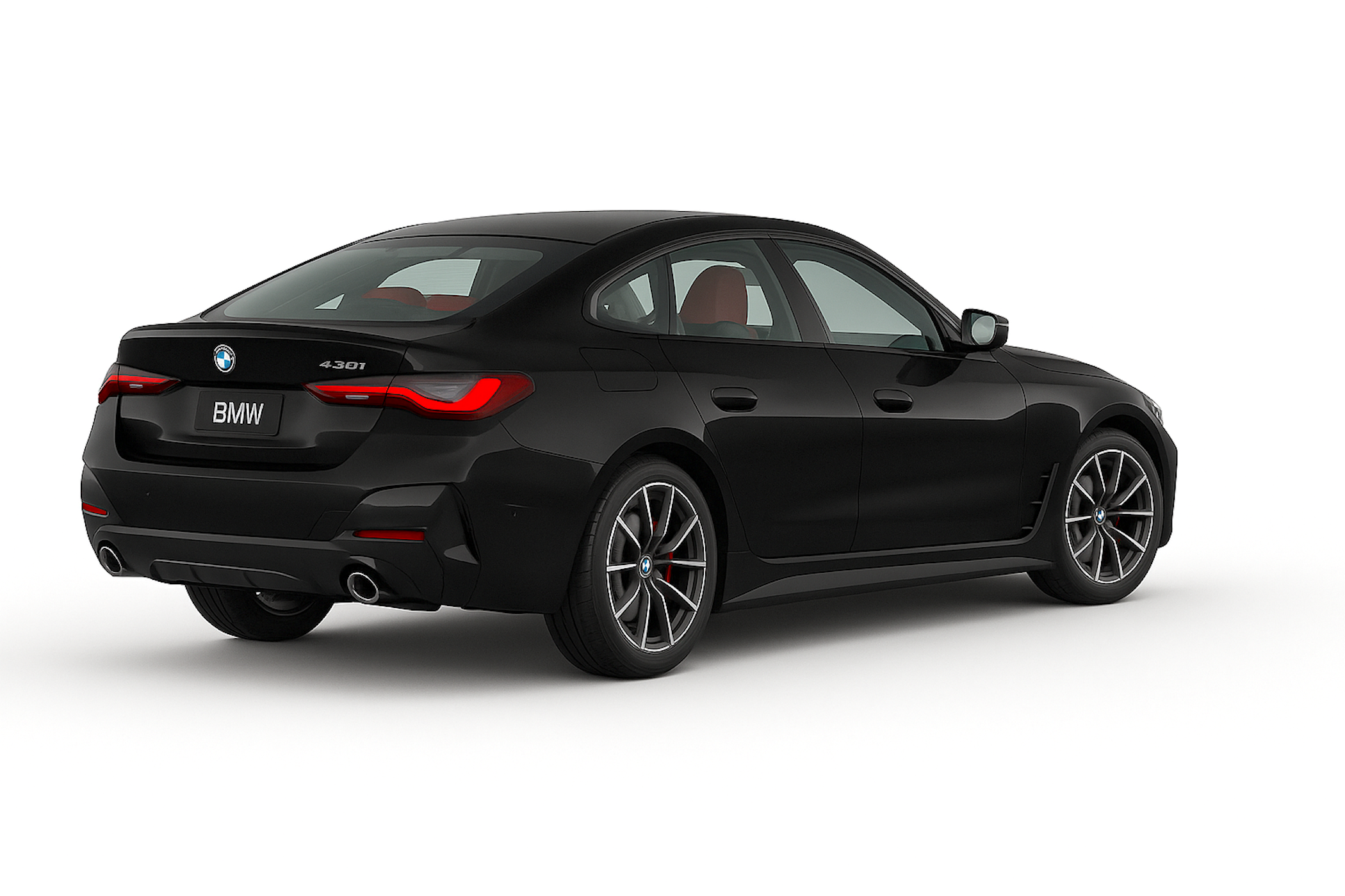 Rear view of 2025 BMW 430 sedan featuring $0 down BMW deals and premium styling.