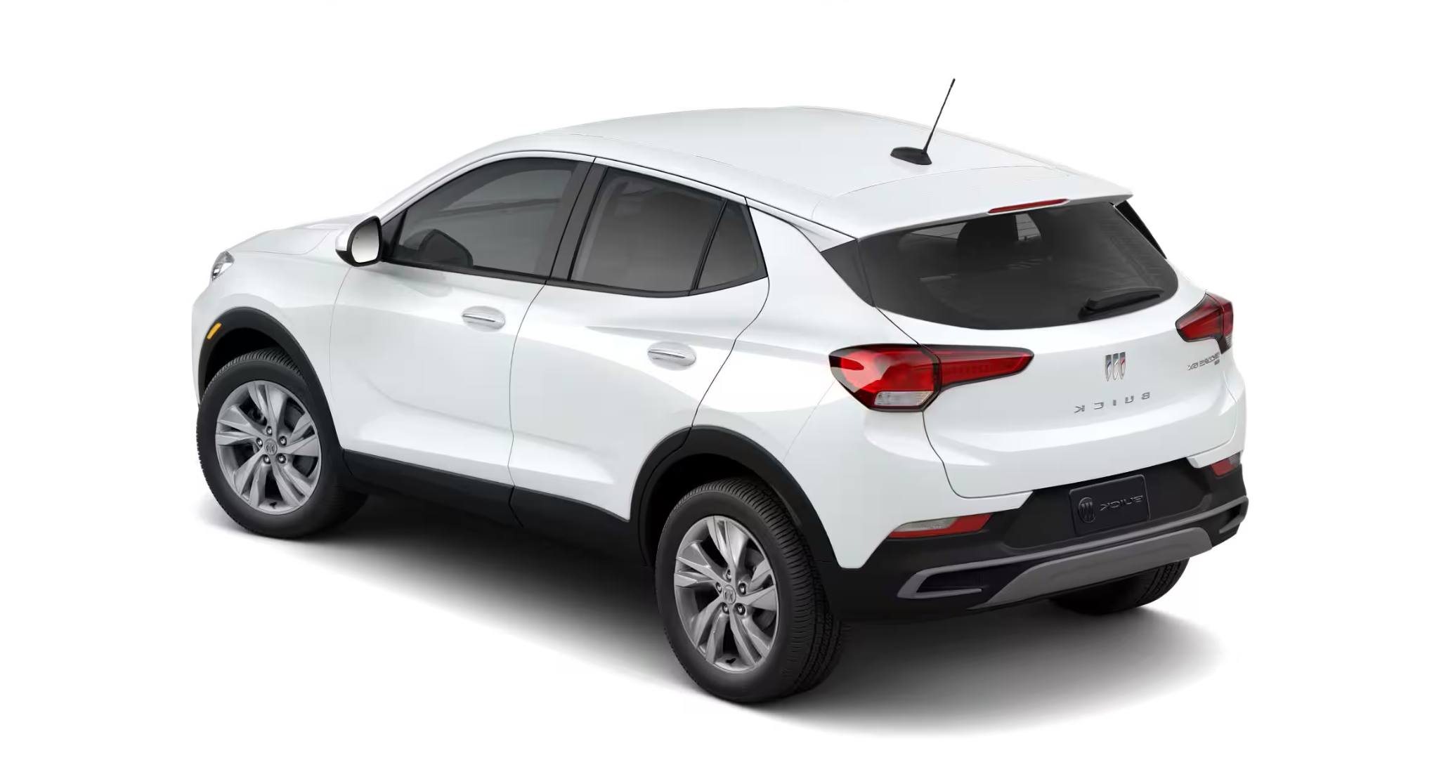 Rear view of the 2025 Buick Encore GX Preferred AWD highlighting its modern taillights, sporty rear bumper, and all-wheel-drive badging.