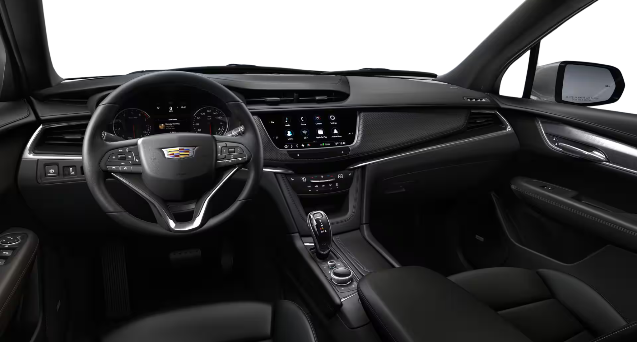 2025 Cadillac Optiq Luxury AWD EV modern dashboard showcasing 33-inch advanced LED display, digital instrument cluster, and premium controls.