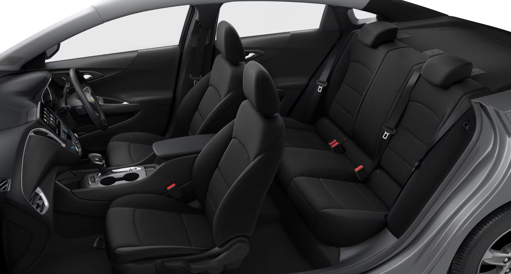 2025 Chevrolet Malibu LS interior featuring premium cloth seats, spacious front and rear passenger areas, and modern cabin design.