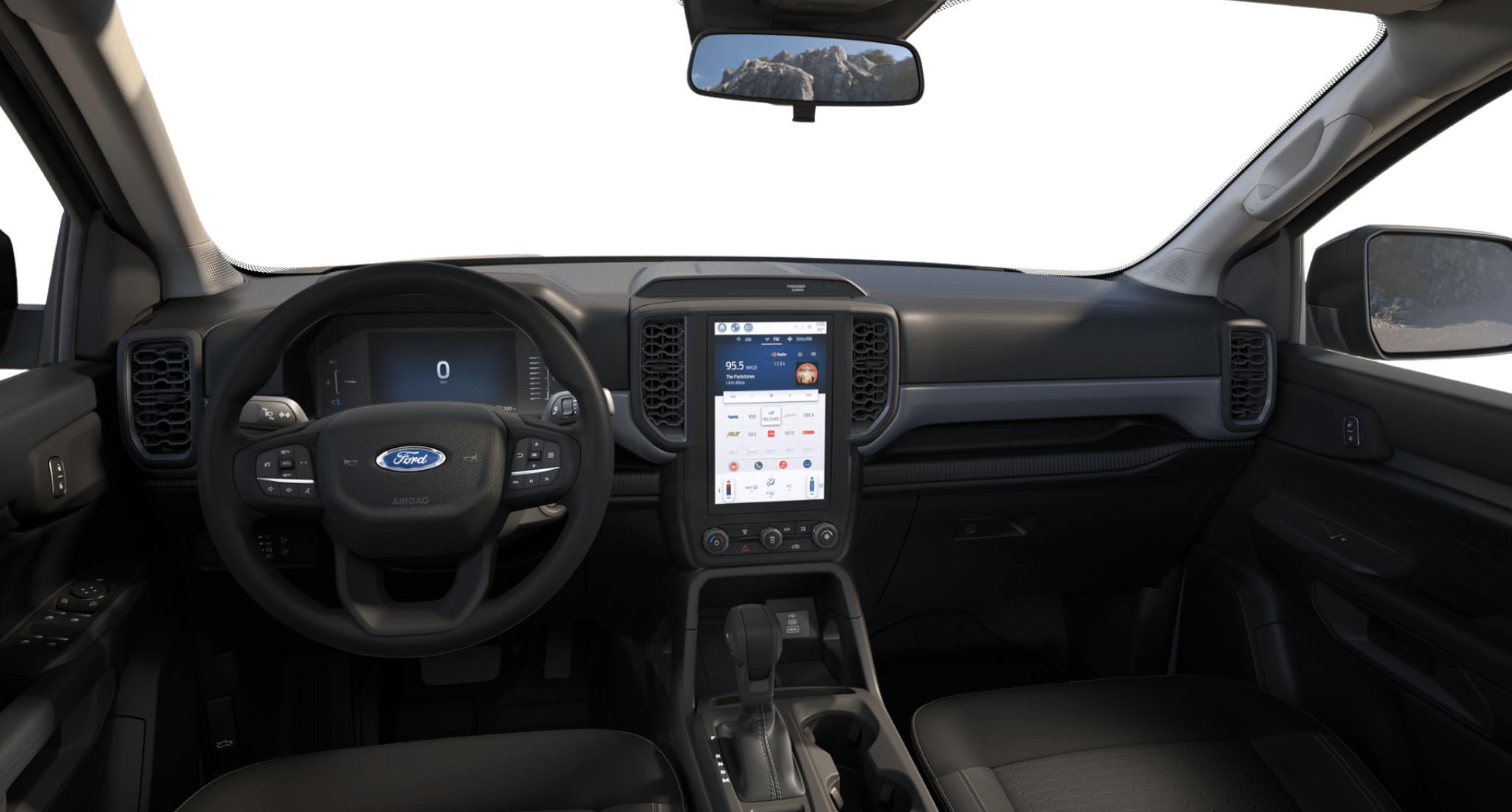 2025 Ford Ranger XL SuperCrew dashboard featuring SYNC 4A 10-inch touchscreen and digital instrument cluster