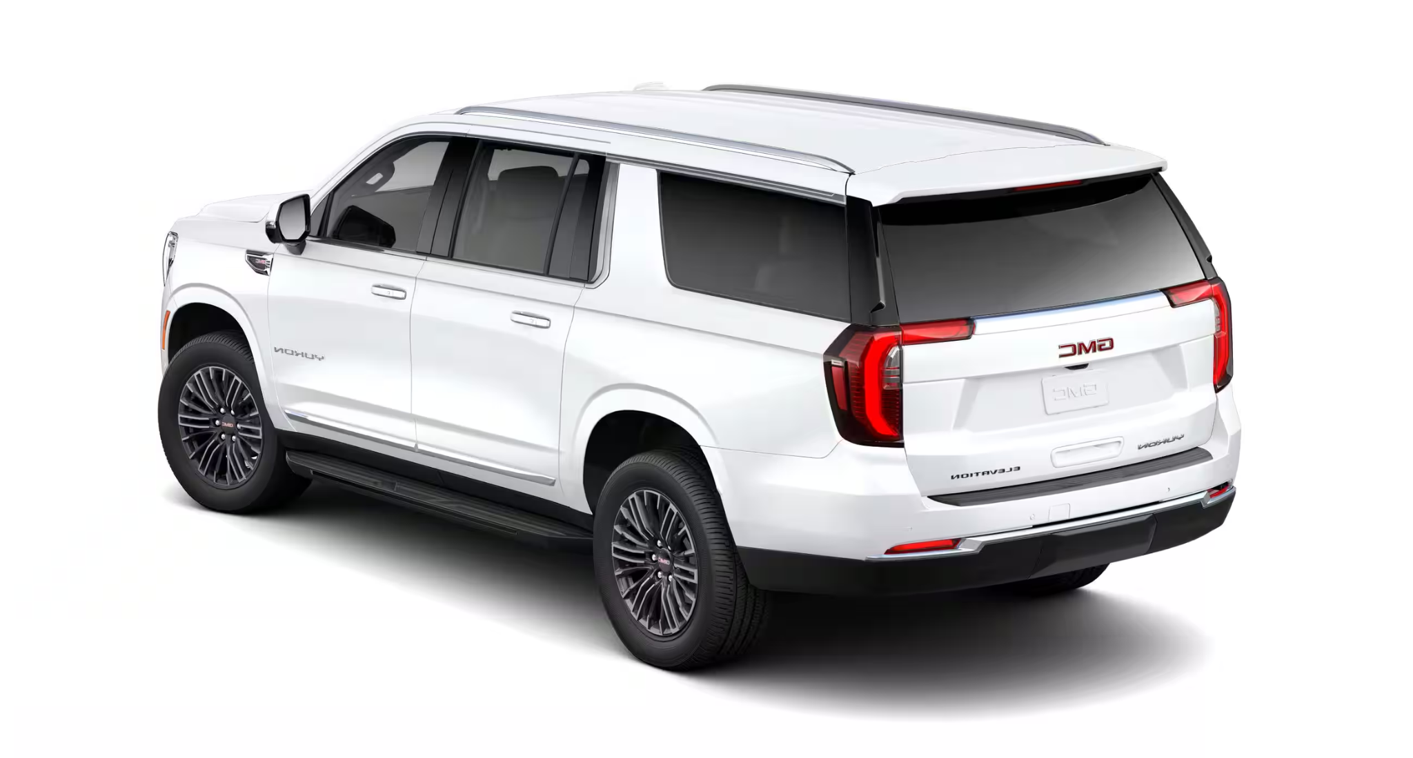 Rear view of the 2025 GMC Yukon XL Elevation 4WD featuring signature taillights and bold Yukon XL badging