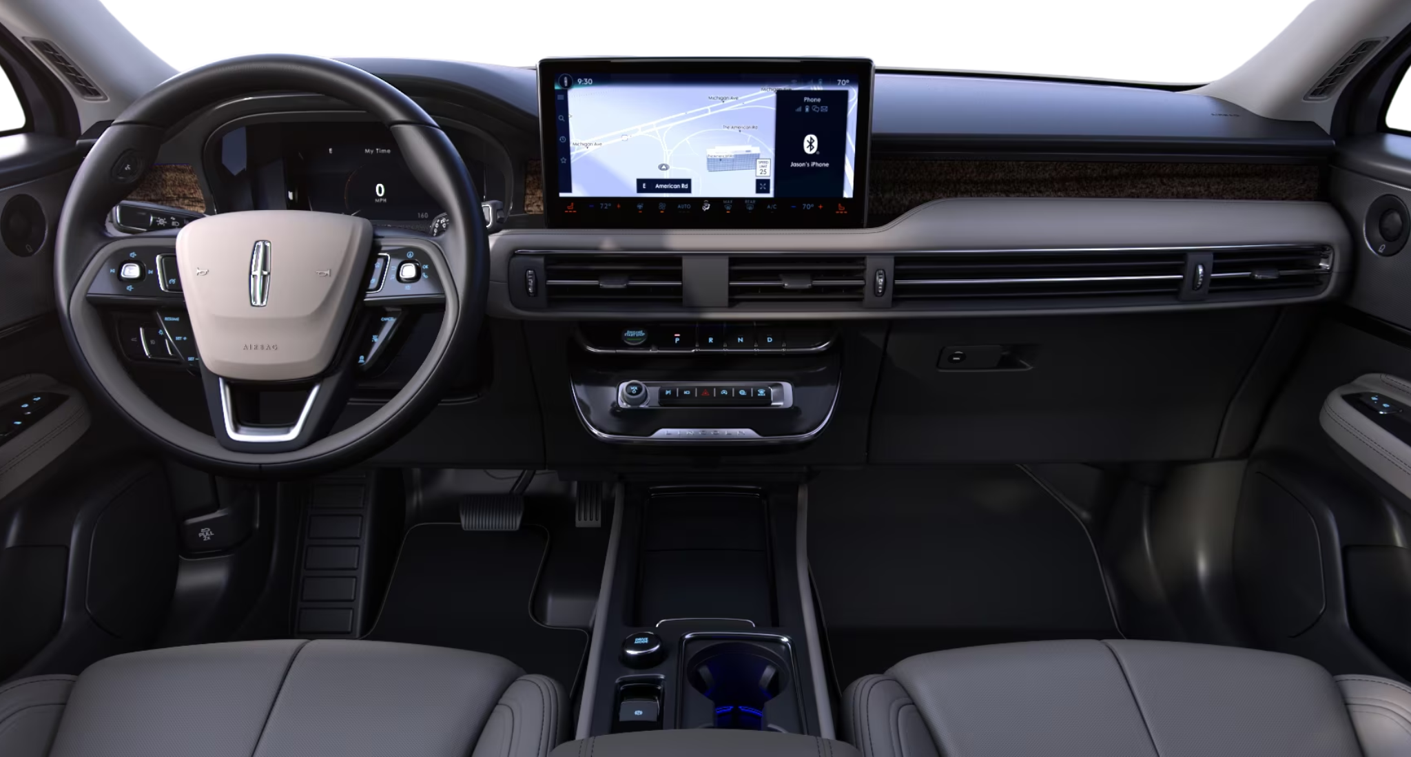 2025 Lincoln Corsair Premiere AWD front interior showcasing SYNC 4 touchscreen, digital cluster, and luxury dashboard layout