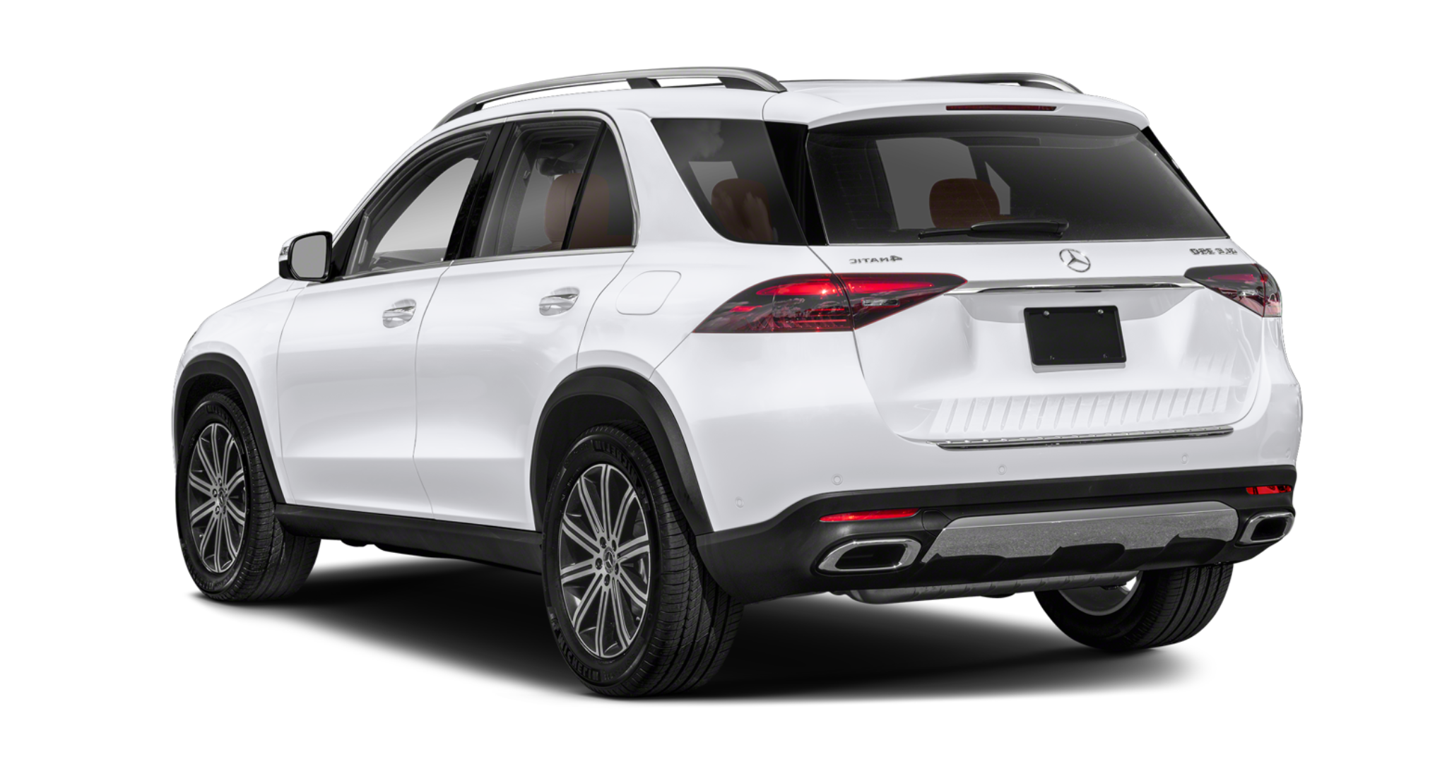 2025 Mercedes-Benz GLE 350 AWD rear view showcasing LED taillights, sporty bumper design, and 4MATIC badging