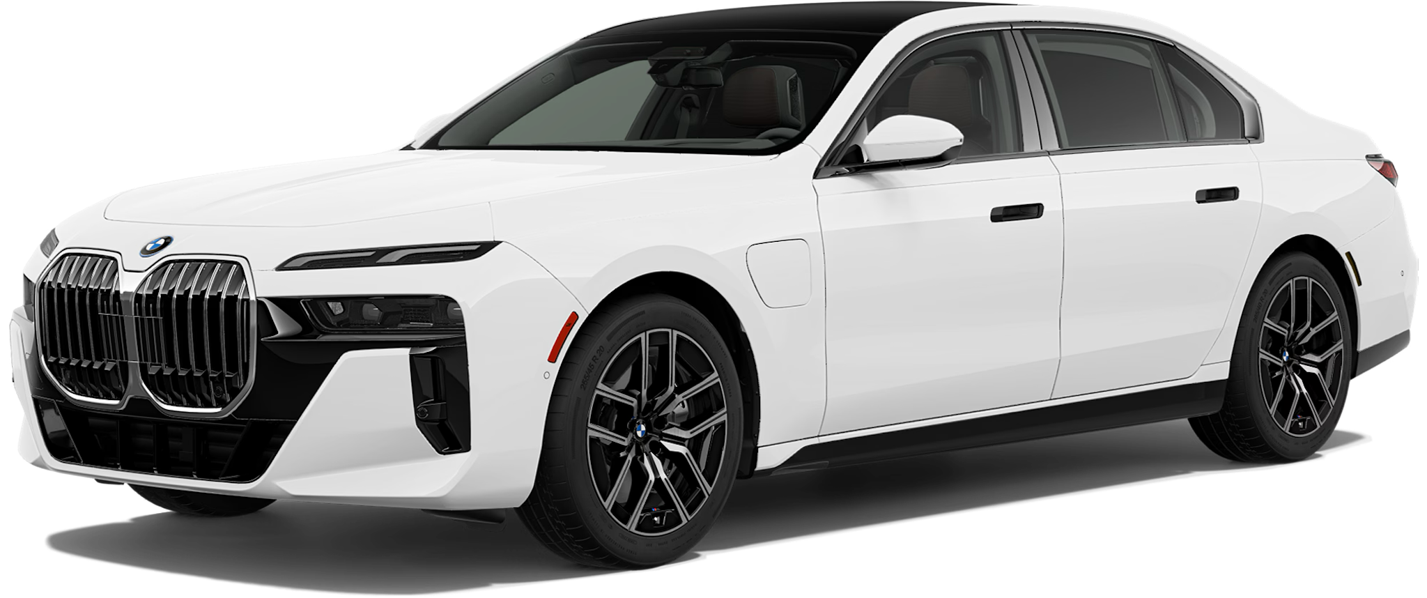 Front View of the 2025 BMW 750e phev luxury sedan from bmw