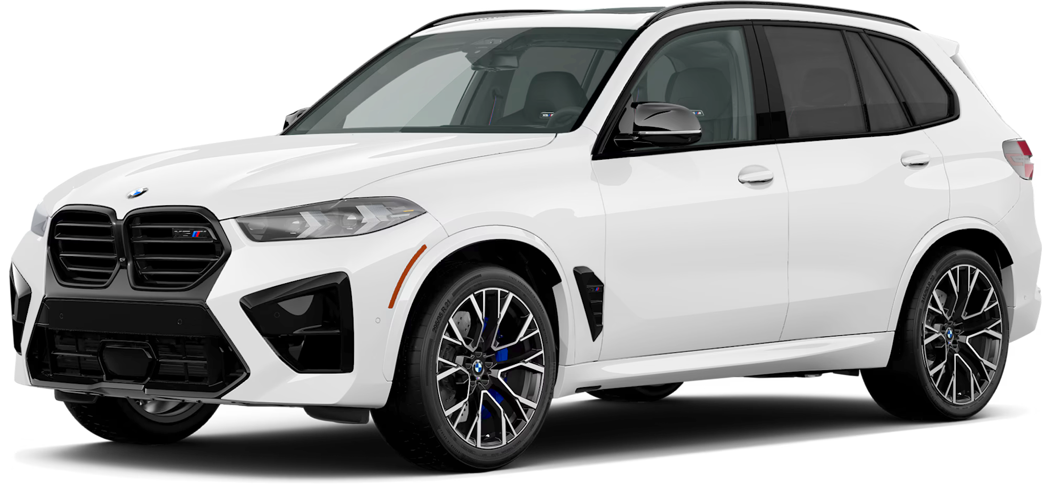 Front view of the 2025 BMW X5M, a luxury SUV available for lease with $0 Down in NYC.