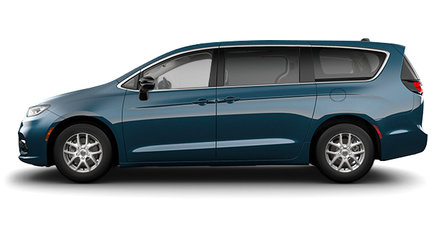 Side profile of the 2025 Chrysler Pacifica lease, highlighting style for zero down lease deals NYC.