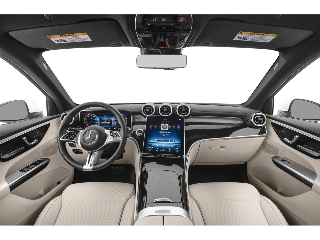 Dashboard of the 2025 Mercedes-Benz GLC300 lease, featuring premium tech for luxury crossover fans.