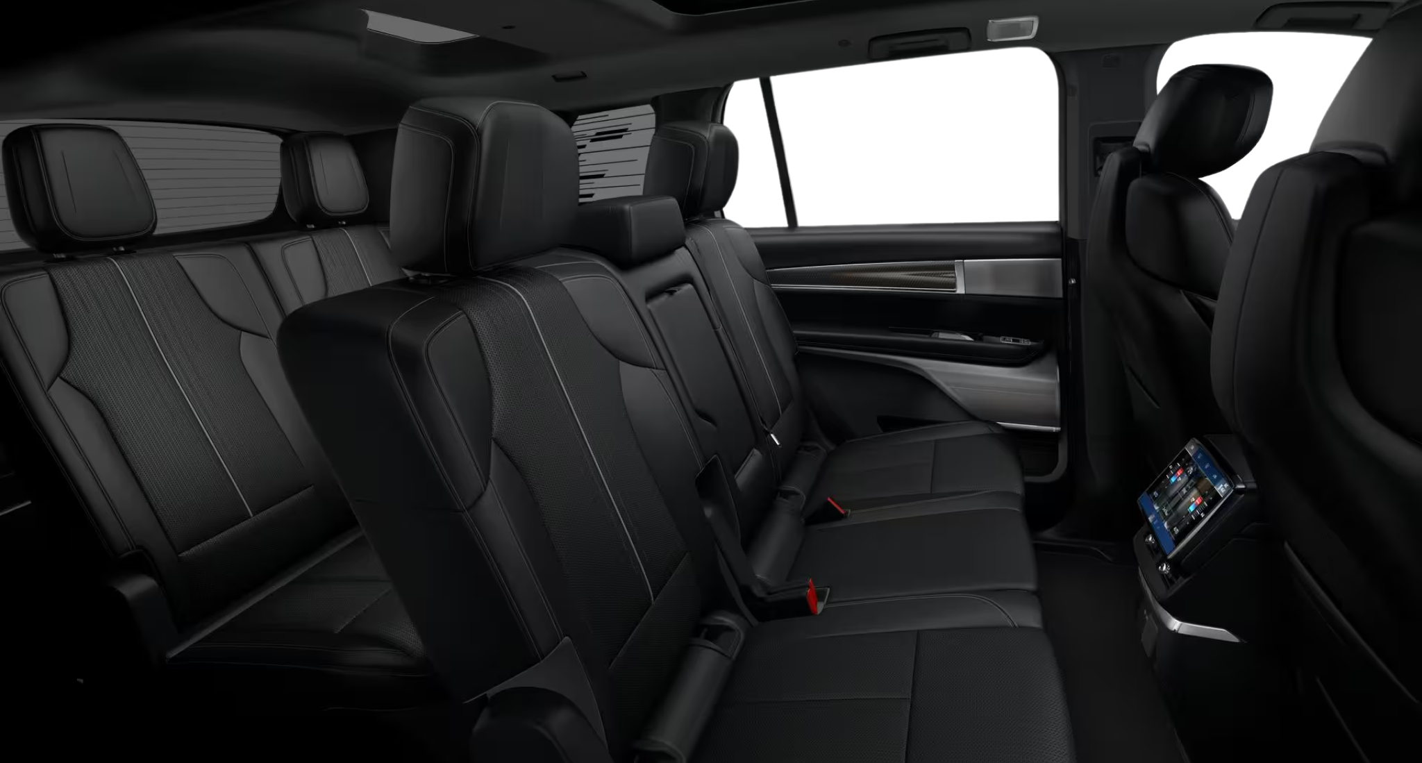 2026 Cadillac Vistiq Luxury EV AWD spacious inteluxe interior with three-row seating for up to seven passengers.