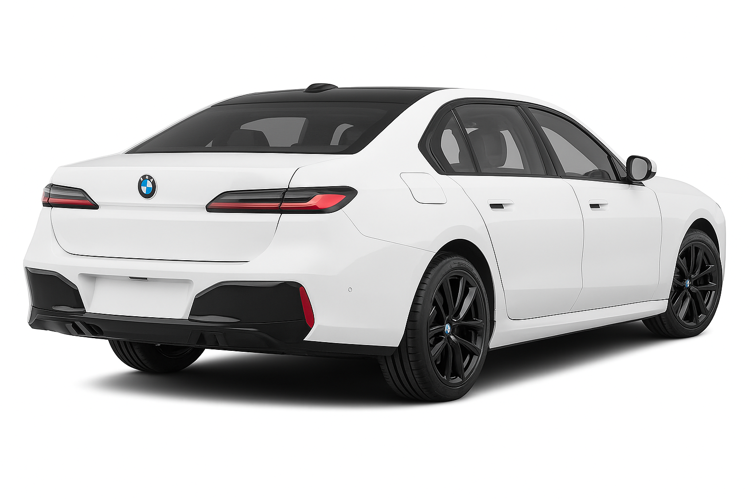 Rear View of the 2025 BMW 750e phev bmw luxury sedan lease special