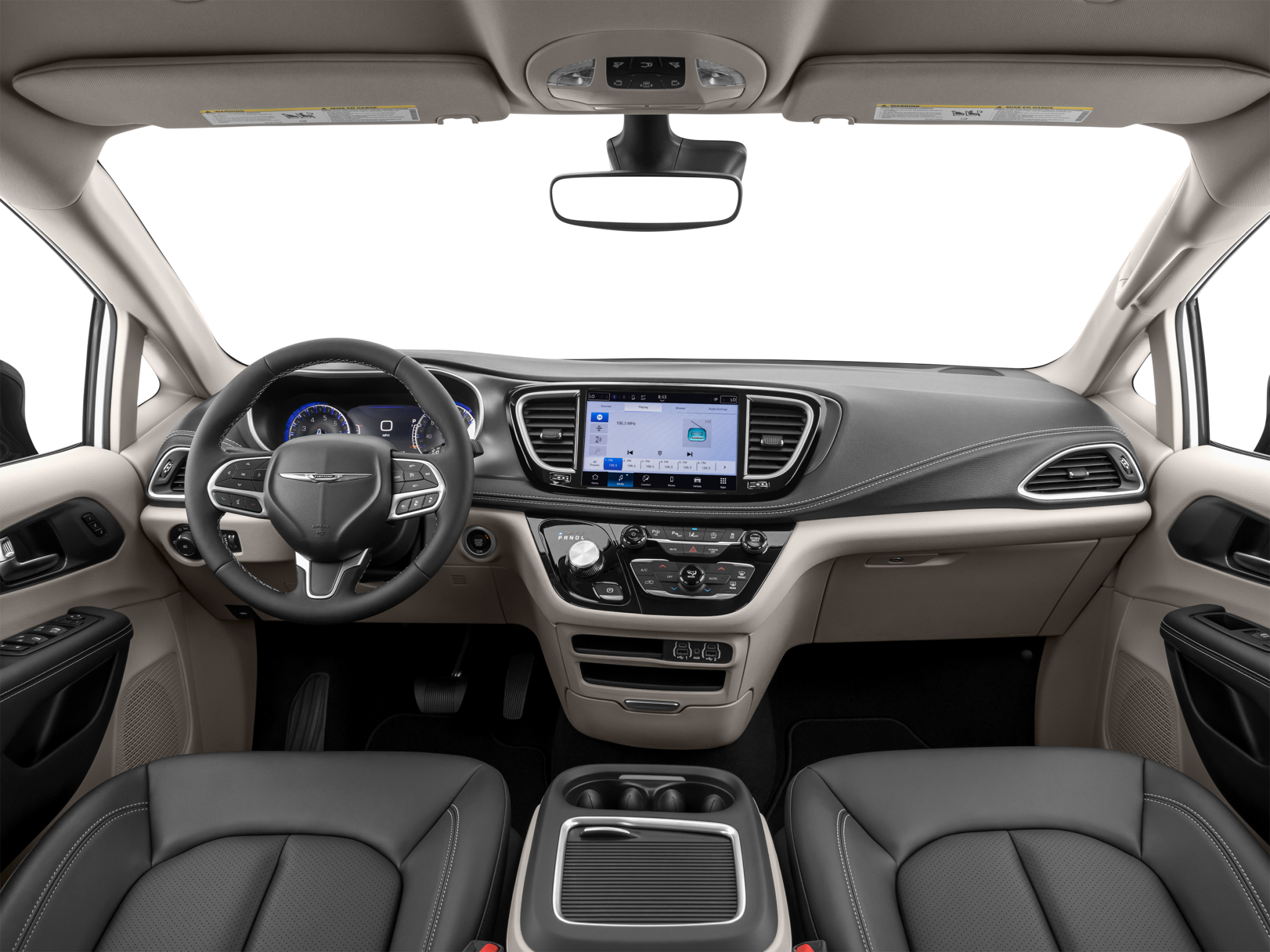 2025 Chrysler Pacifica lease interior dashboard, showcasing tech for 2025 Pacifica leasing in Brooklyn.