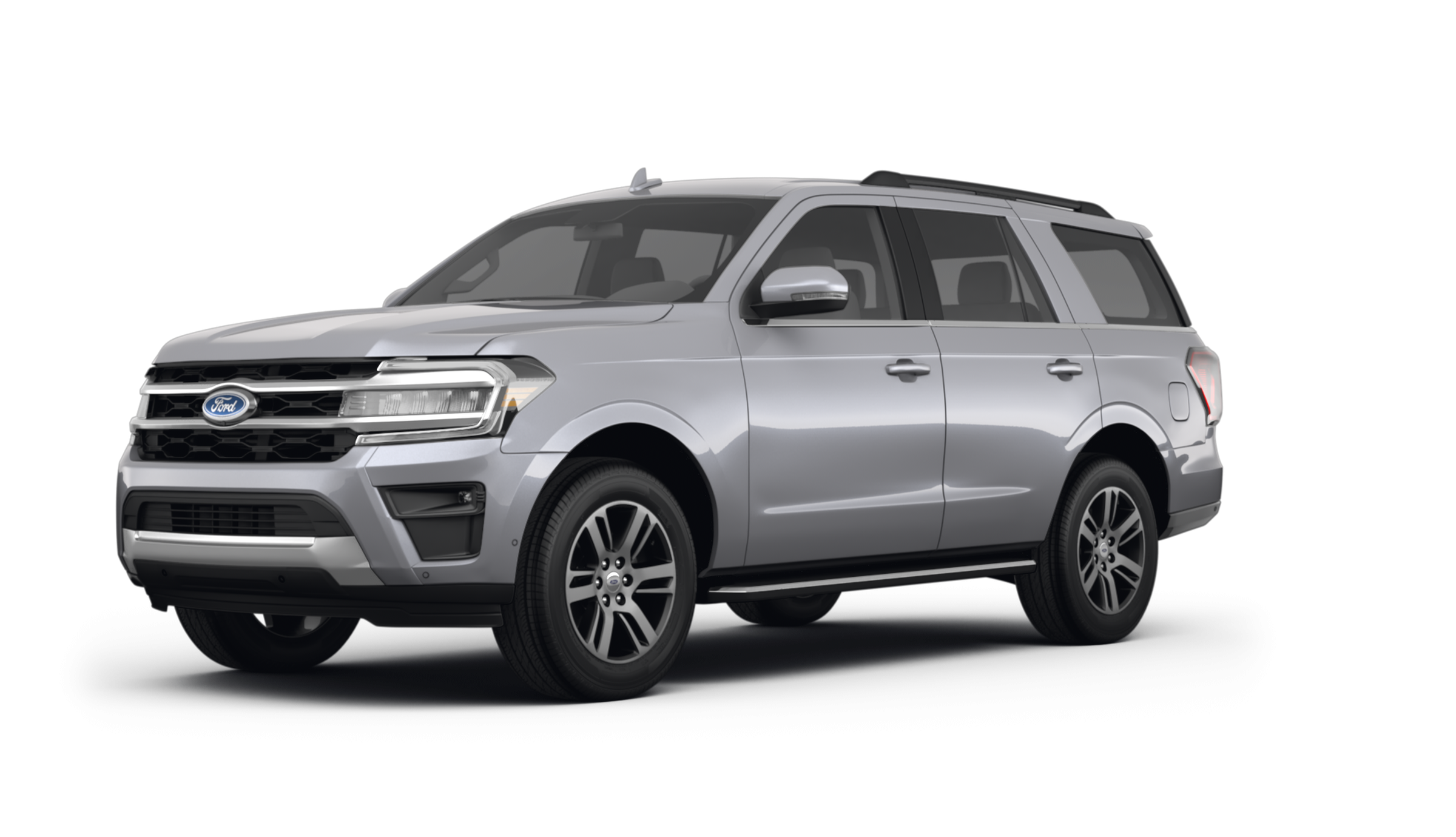Front view of the 2025 Ford Expedition Active 4X4 in blue featuring LED headlamps, black grille, and bold exterior styling.