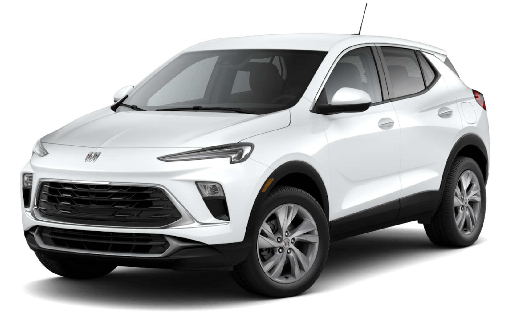 Front exterior of the 2025 Buick Encore GX Preferred AWD featuring the bold grille design, LED headlamps, and stylish compact SUV stance.