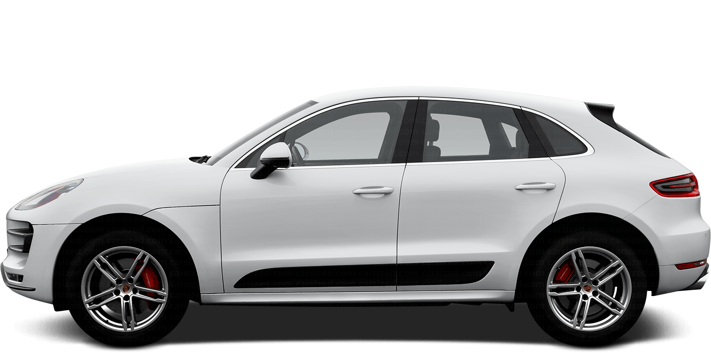 Side view of 2025 Porsche Macan lease, a luxury crossover SUV, highlighting aerodynamic lines