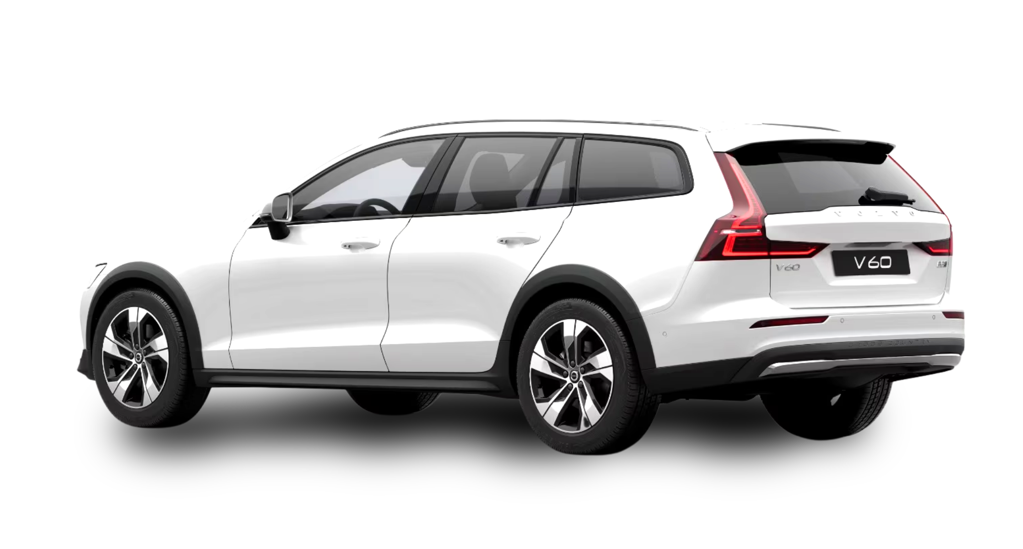 2025 Volvo V60 Cross Country Plus AWD rear angle showing LED taillights and Cross Country badging