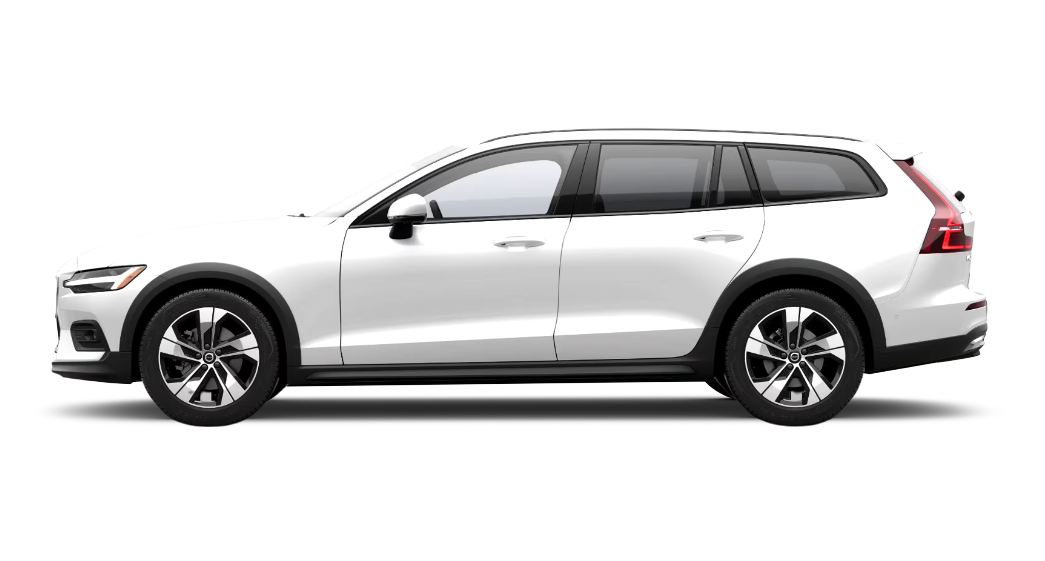 2025 Volvo V60 Cross Country Plus AWD side view showcasing raised ride height and sleek Scandinavian design
