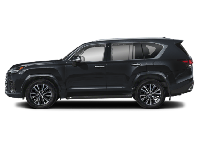 Side view of the 2025 Lexus LX600 lease, highlighting sleek design and 22-inch wheels for a luxury 3 row SUV.