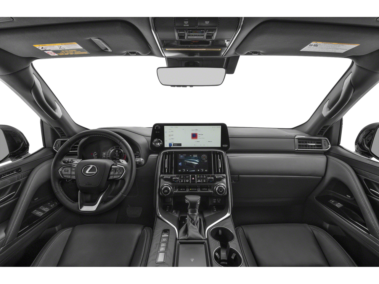 Dashboard of the 2025 Lexus LX600 lease, featuring a 12.3-inch touchscreen in a luxury 3 row SUV interior.