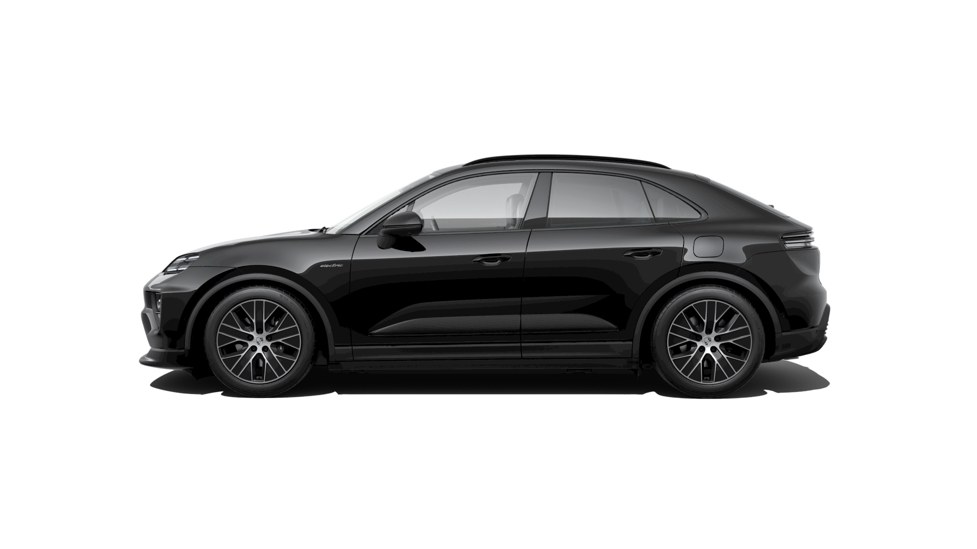 Sleek side profile of the 2025 Porsche Macan EV luxury electric SUV