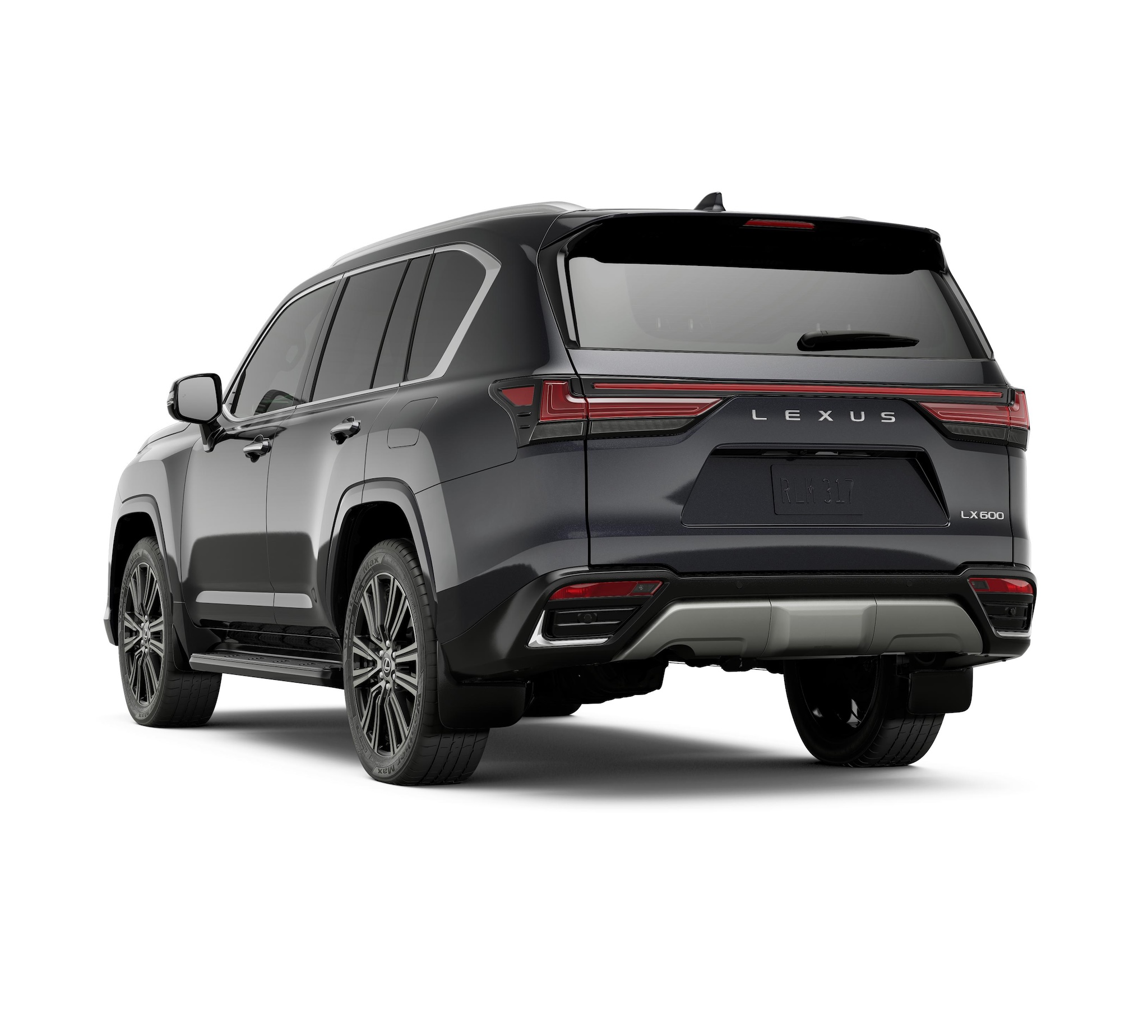 Rear view of the 2025 Lexus LX600 lease, displaying elegant tail lights for this luxury SUV lease 2025.