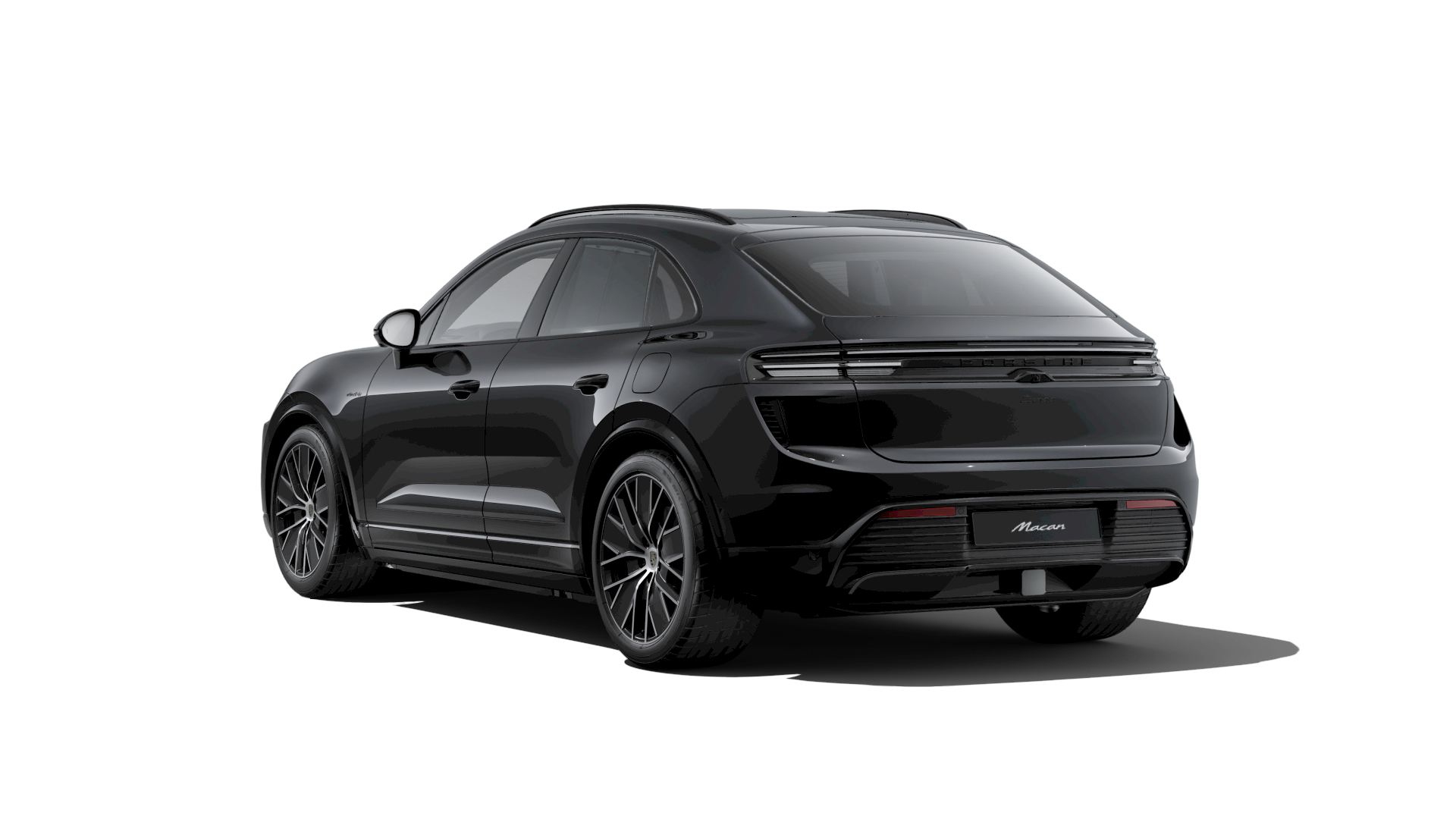 Rear view of the 2025 Porsche Macan electric showcasing its LED tail lights