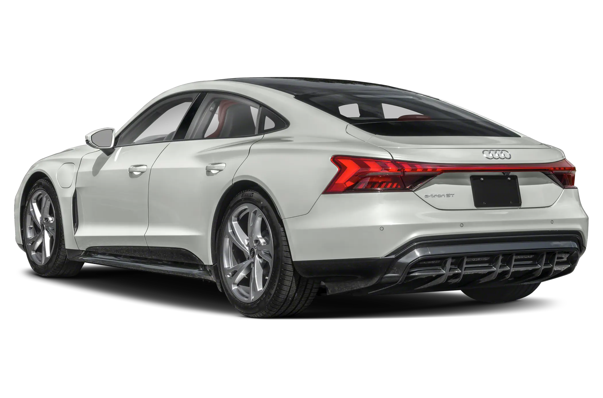 Rear view of 2025 Audi S e-tron GT, displaying bold styling for luxury sedan lease deals in NYC.