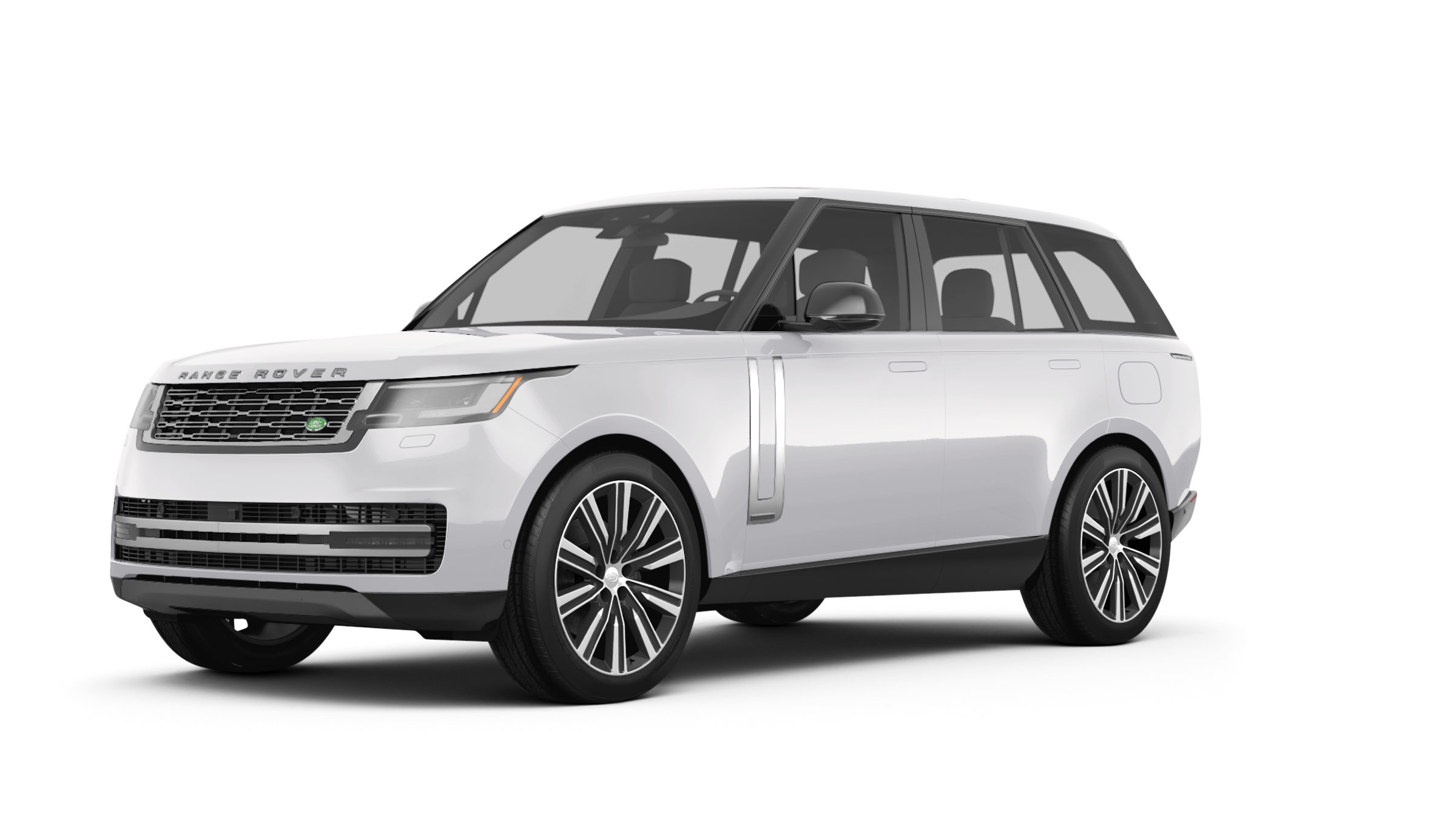 Front view of the 2025 Range Rover SE AWD showing signature grille, LED headlights, and a confident luxury SUV stance.