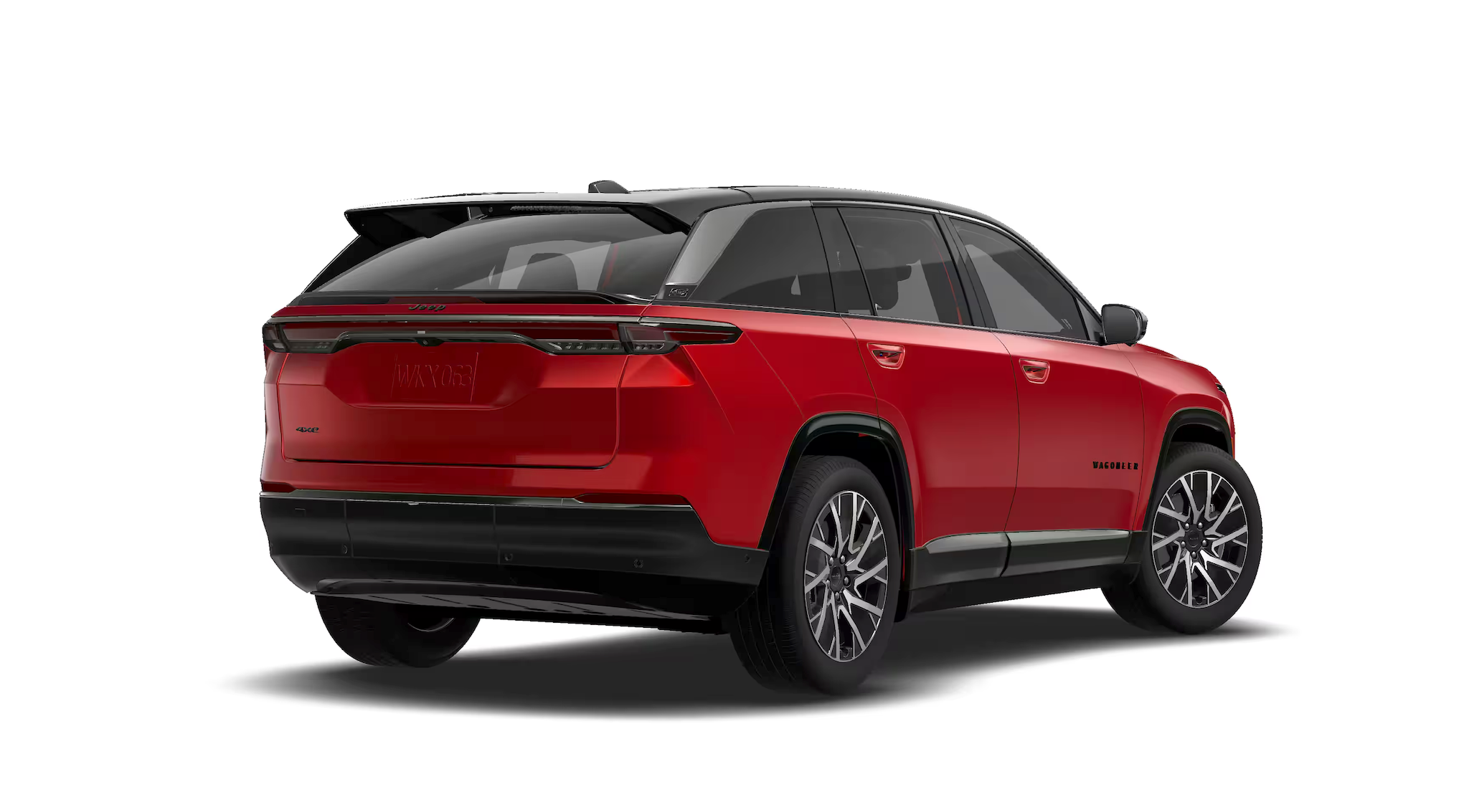 Rear view of 2025 Jeep Wagoneer S lease, a family EV SUV with sleek design in NYC.