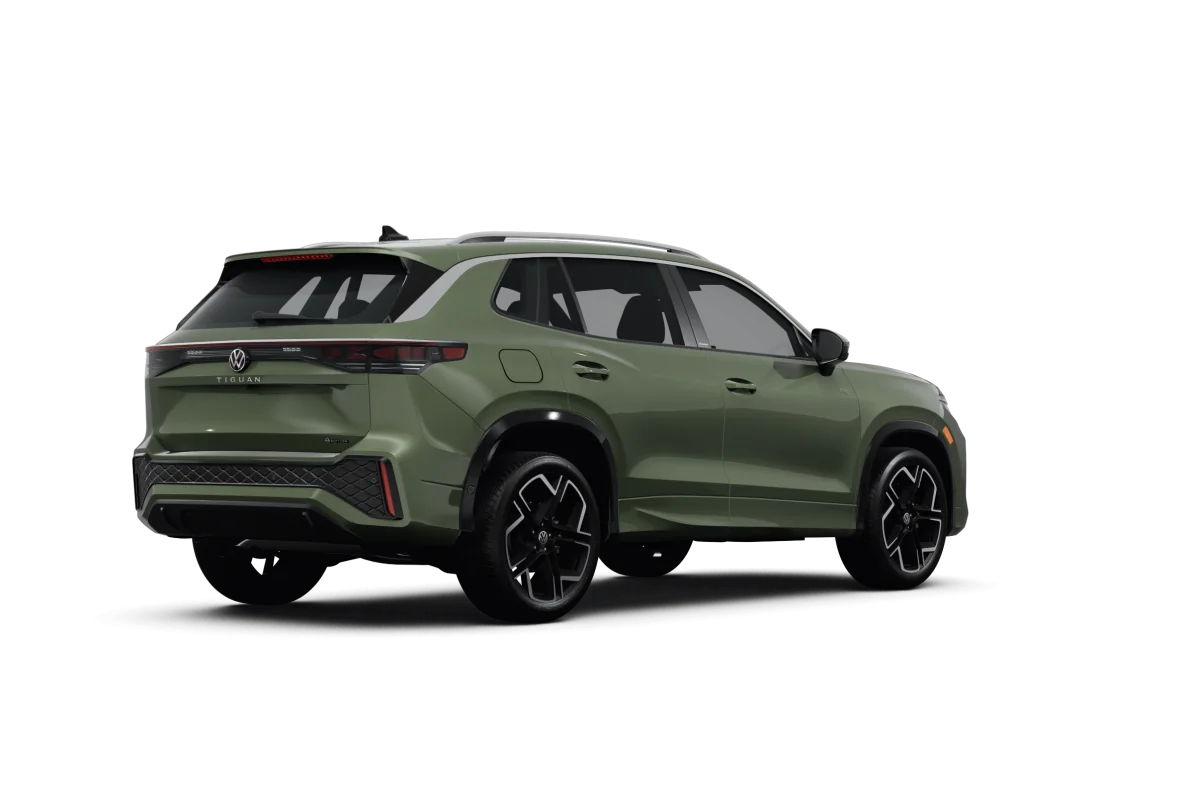 Back view of the 2025 Volkswagen Tiguan Lease showing LED taillights