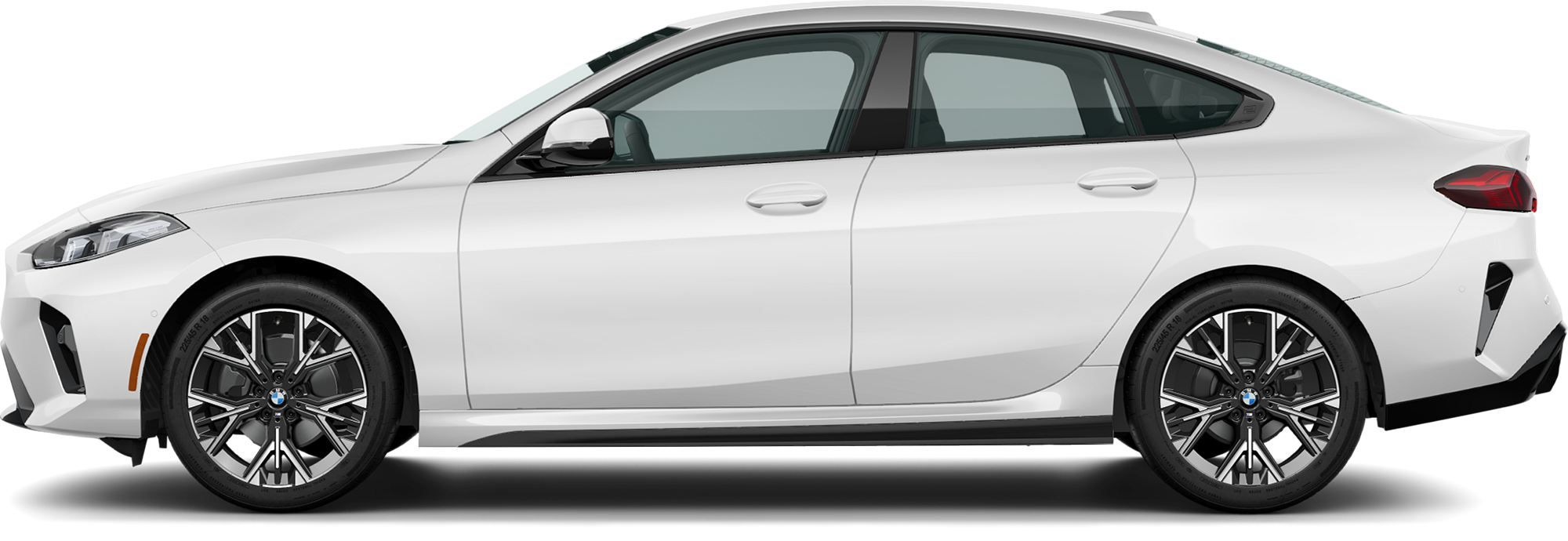 Sleek side profile of 2025 BMW 228 Lease Gran Coupe