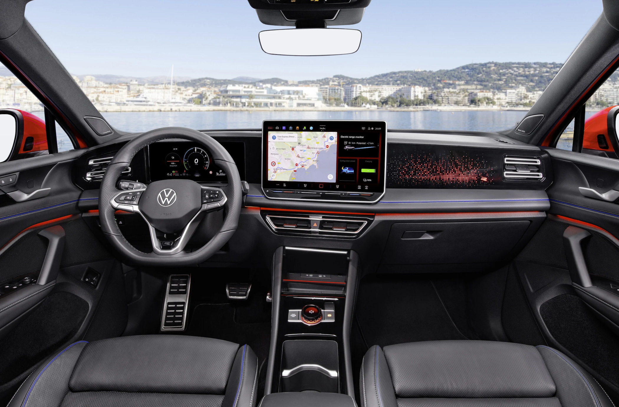 Dashboard of the 2025 Volkswagen Tiguan Lease with infotainment screen