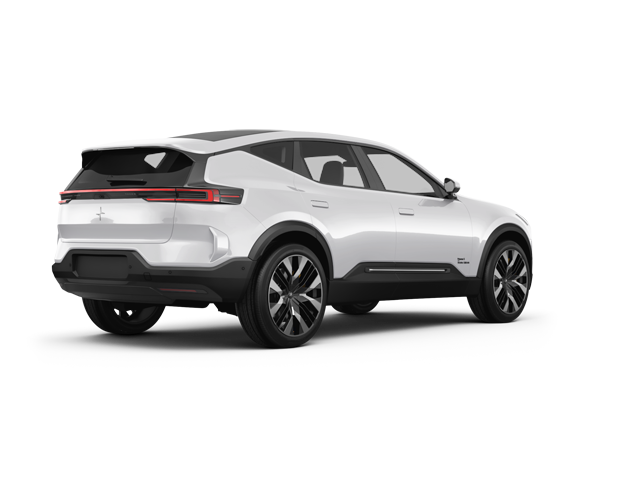 Rear exterior view of the 2025 Polestar 3 electric SUV with signature taillights