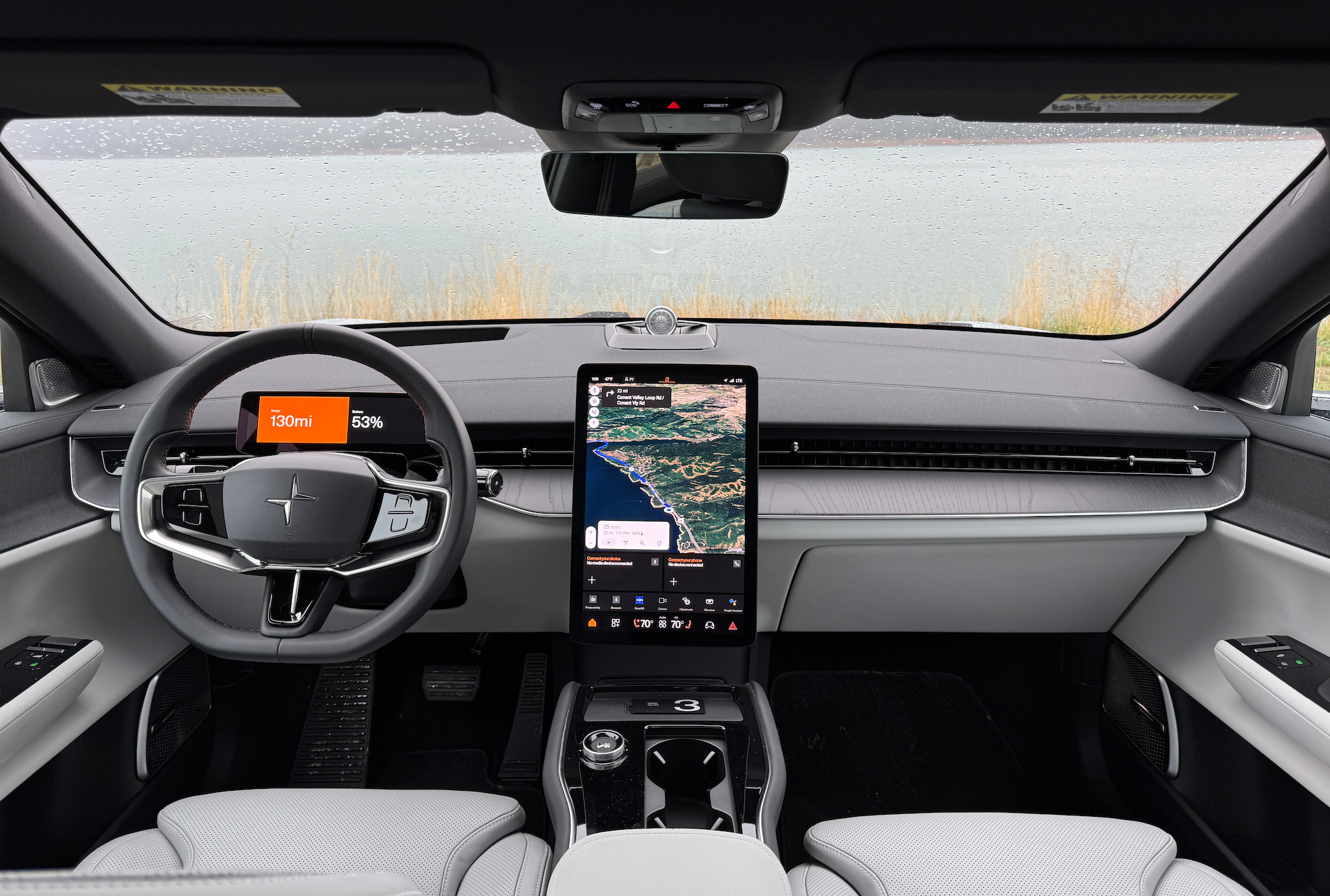 Polestar 3 dashboard with Google-integrated touchscreen infotainment system