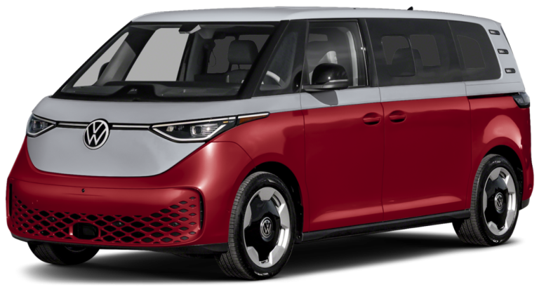 Front angle of 2025 VOLKSWAGEN ID BUZZ LEASE showcasing LED lighting and bold grille design