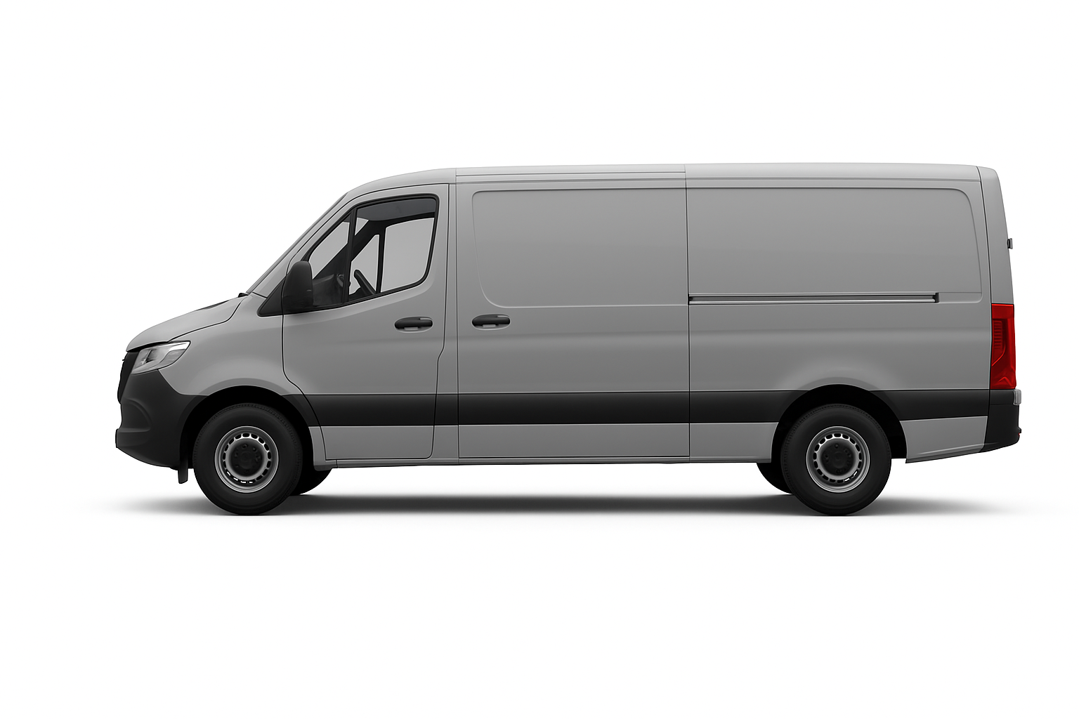 Side view of 2025 Sprinter Cargo Van available for lease in NYC