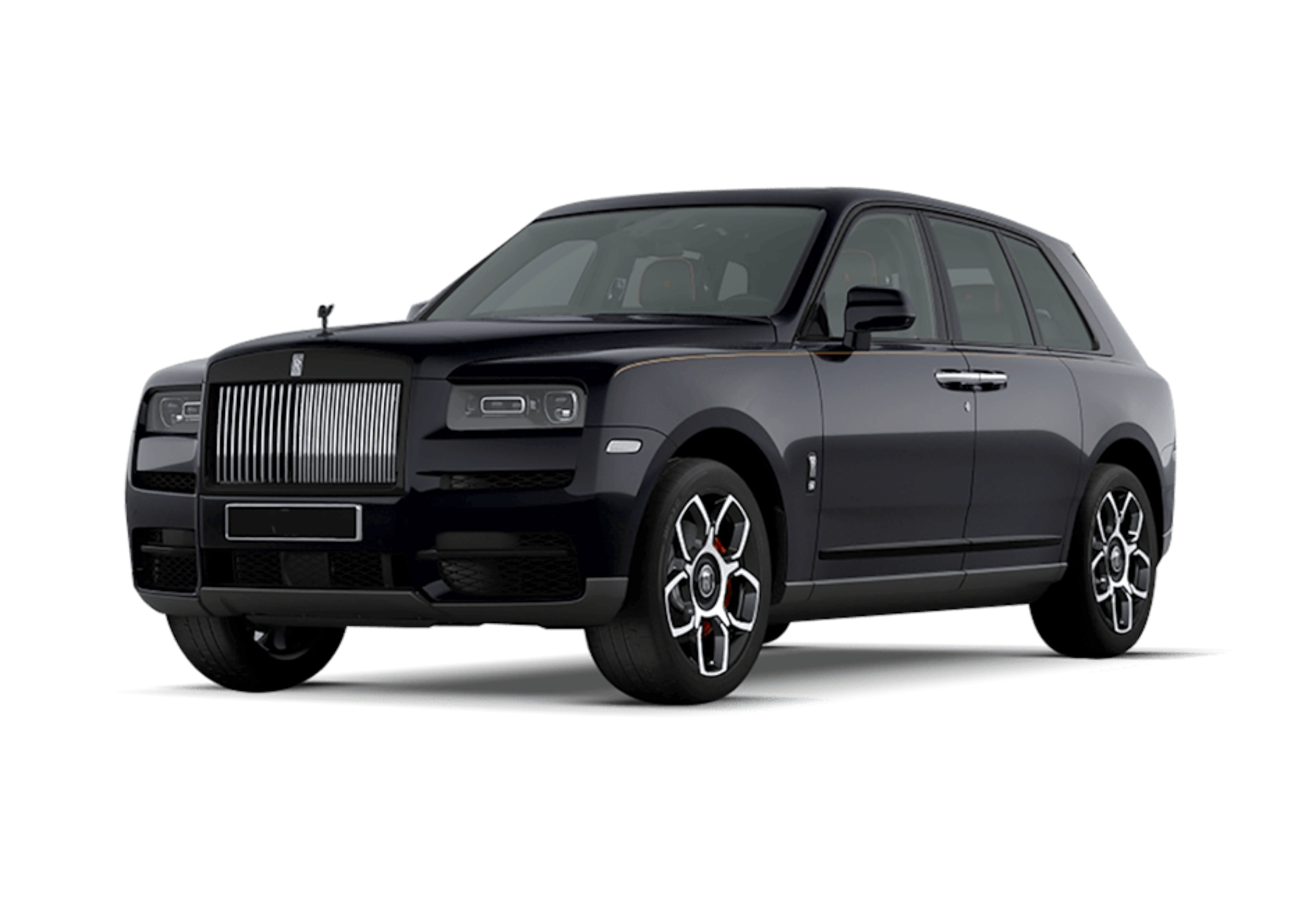 Front exterior of a 2025 Rolls Royce Cullinan available for lease