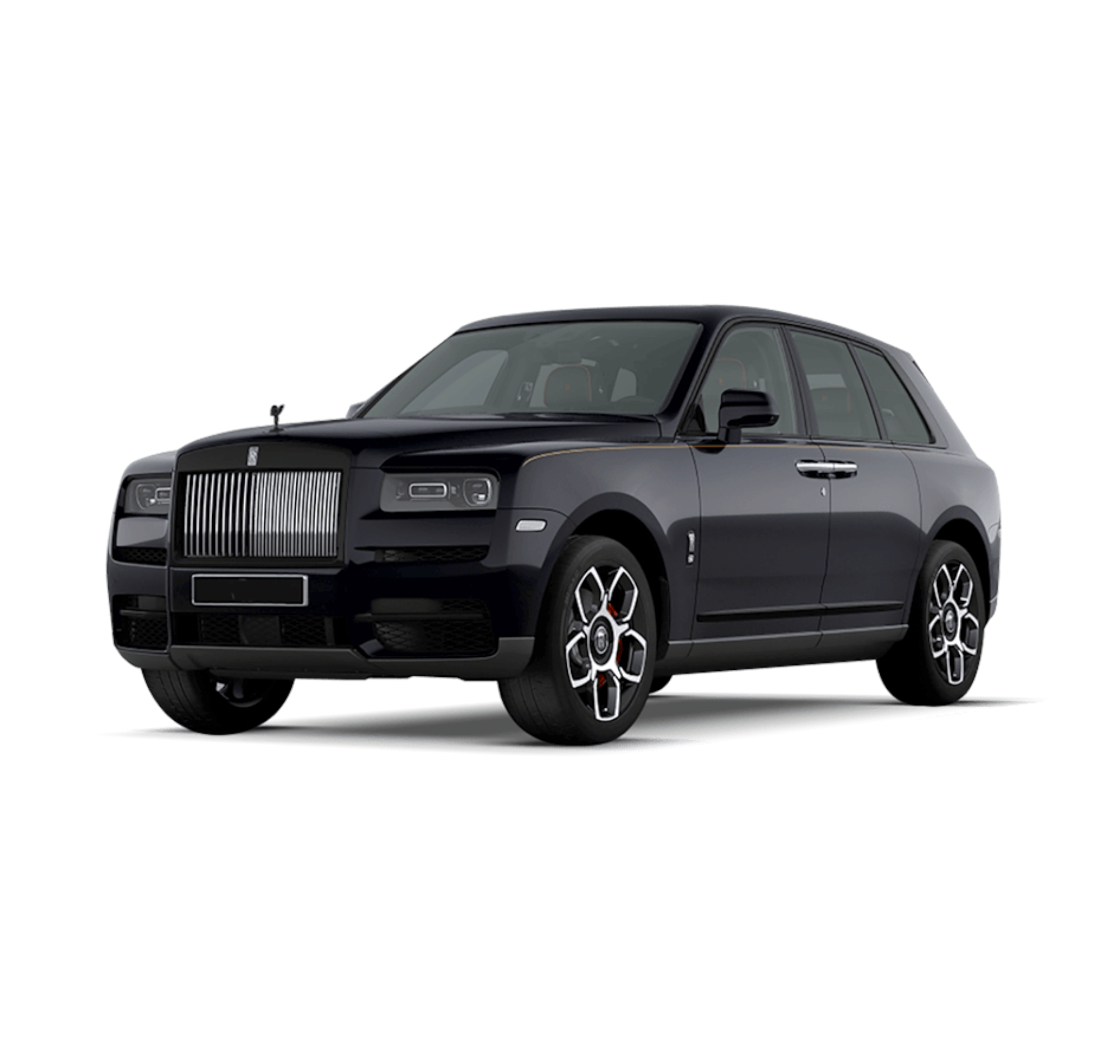 Front exterior of a 2025 Rolls Royce Cullinan available for lease
